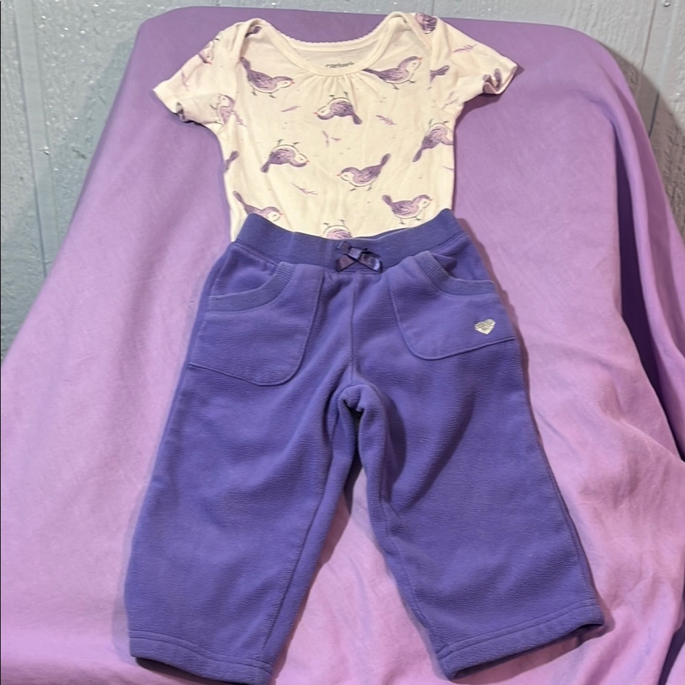 5 for $10 💜 Carters pants and top size 12 months